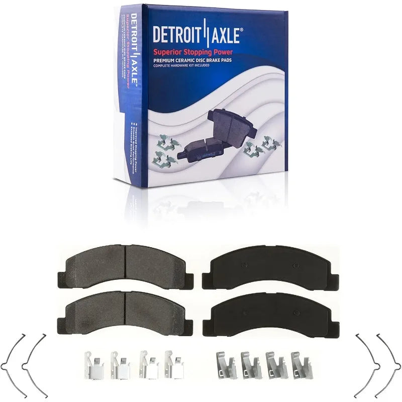 Detroit Axle - 4WD Front Brake  Slotted Disc Brake Rotors Brake Calipers Replacement Ceramic Brakes Pads
