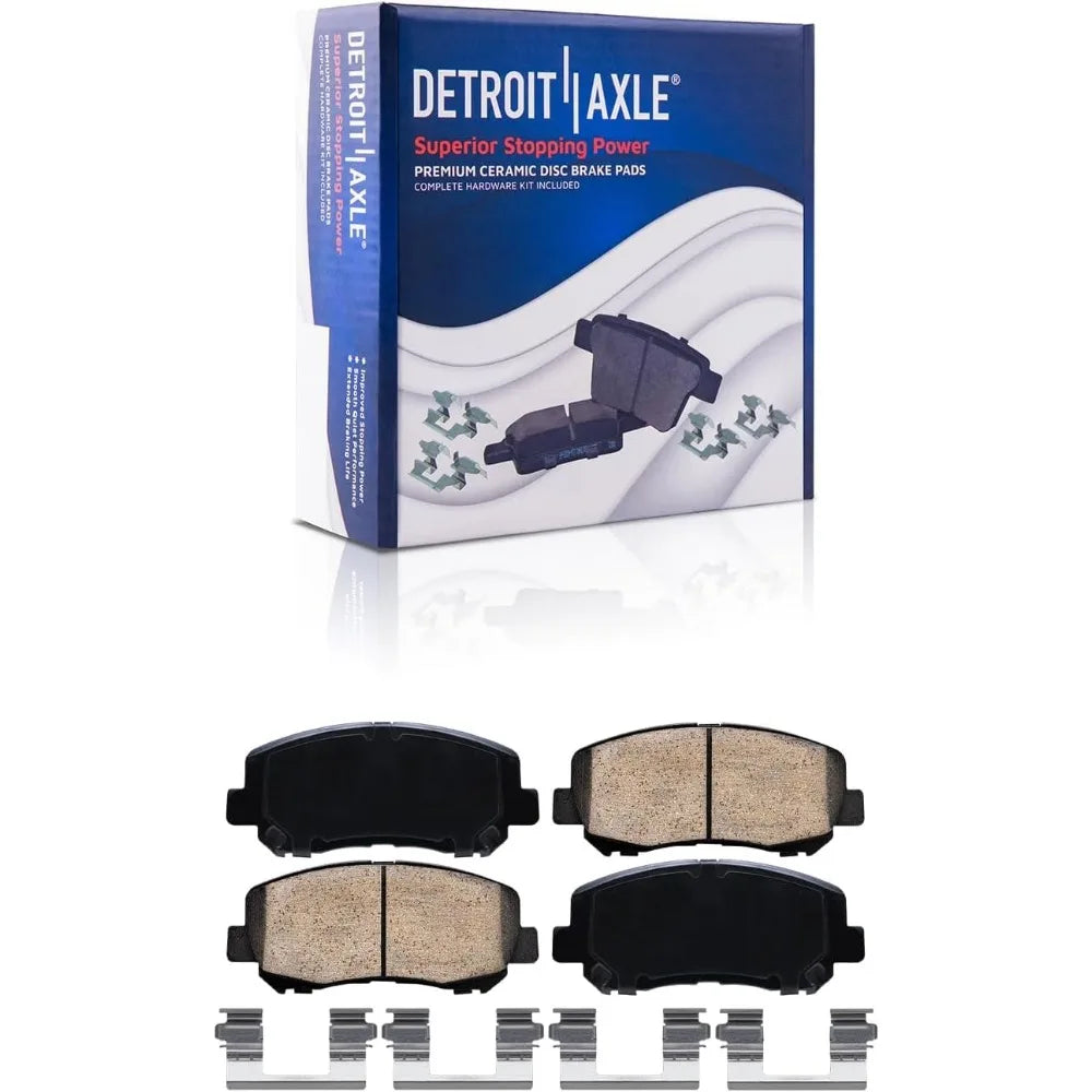 Detroit Axle - Front Brake Kit for Jeep 2014-2022 Cherokee, 2015-2017 Chrysler 200, 12.99" inch Drilled and Slotted Disc Brake R