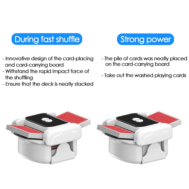 Automatic Card Shuffler 2 Decks Playing Cards Shuffleing Machine Type-C Rechargeable Low Noise Electric Shuffler Poker Device
