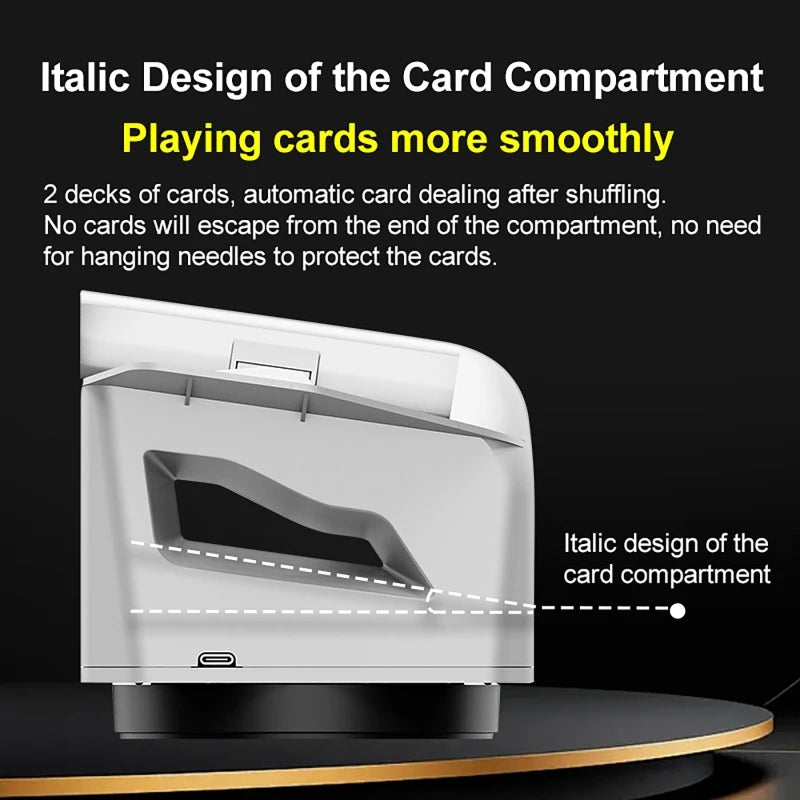 Automatic Card Dealer 2 in1 Shuffle & Deal Touch-Sensitive Dealer 2 Decks 4000mAh for Camping Birthday Parties 8 People Players