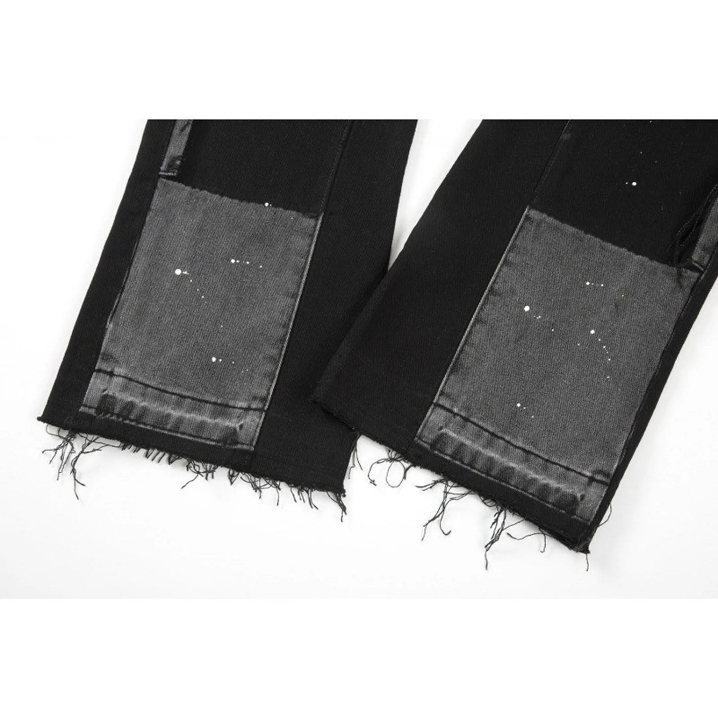 Korean Popular Clothes Y2k Old Wash Baggy Jeans Man‘S 2000s Casual Gothic Wide Pants Splicing Ink Street Micro Flare Denim Jeans