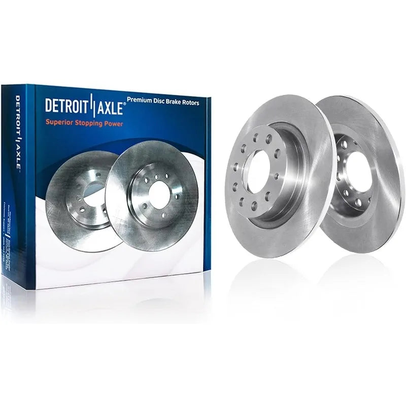 Detroit Axle Brake Kit Front 11.34 Inch Rear 10.24 Inch Disc Rotors Ceramic Pads