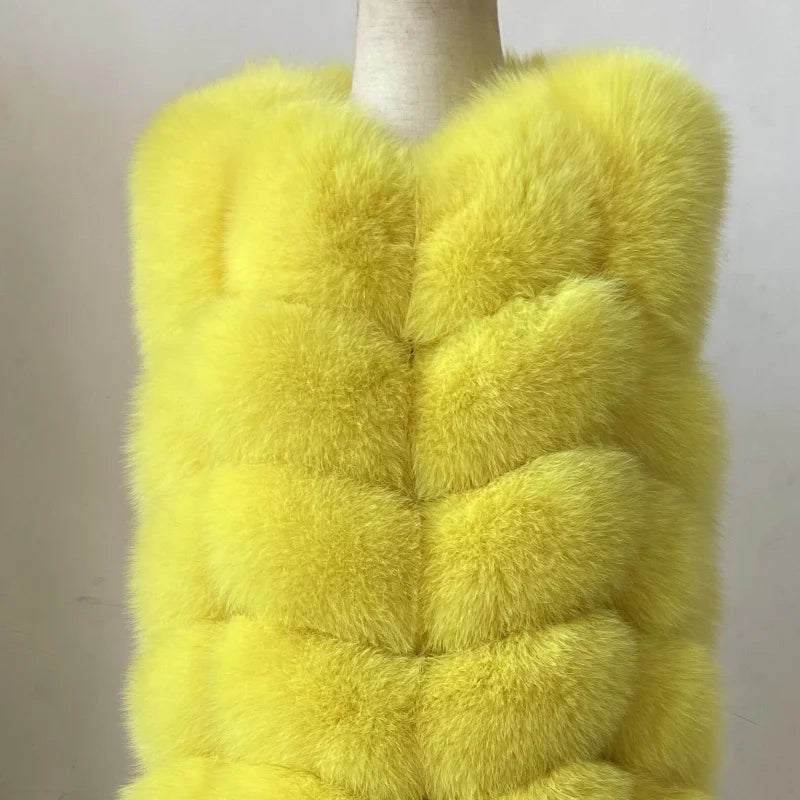 kejinyuan real fox fur raccoon fur vest Women's Natural winter warm sleeveless