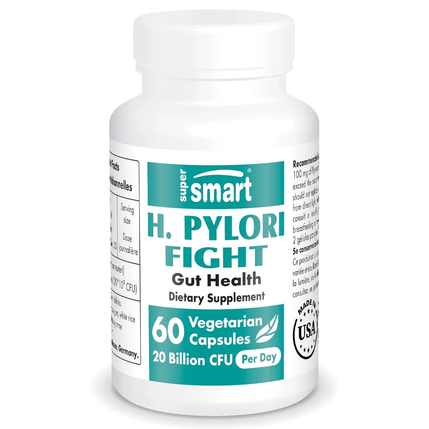 H. Pylori Fight Probiotic Supplement, 20 Billion CFU/Daily - Lactobacillus Reuteri - Acid Reflux Relief | Non-GMO & Gluten Free