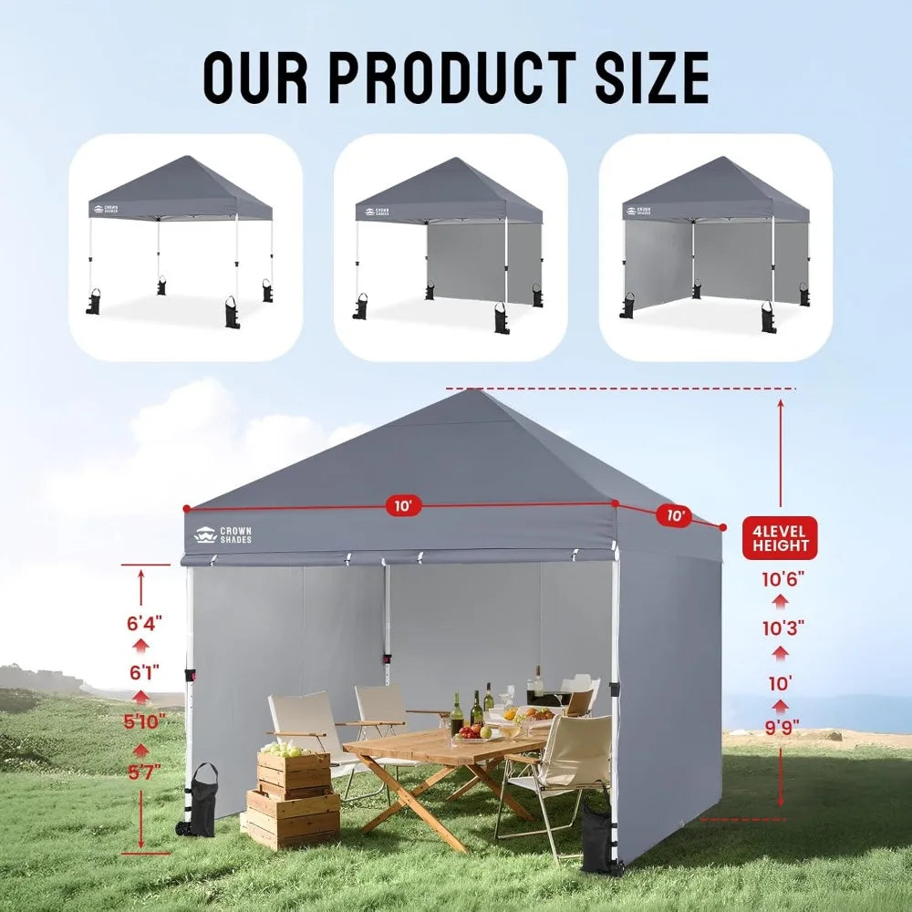10x10 Pop Up Canopy Tent with Patented Centerlock and 4 Sidewalls for Easy Setup
