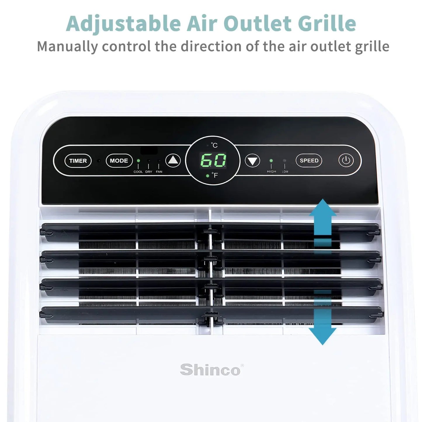 Shinco 8000 BTU Portable Air Conditioner with Dehumidifier and Fan Modes