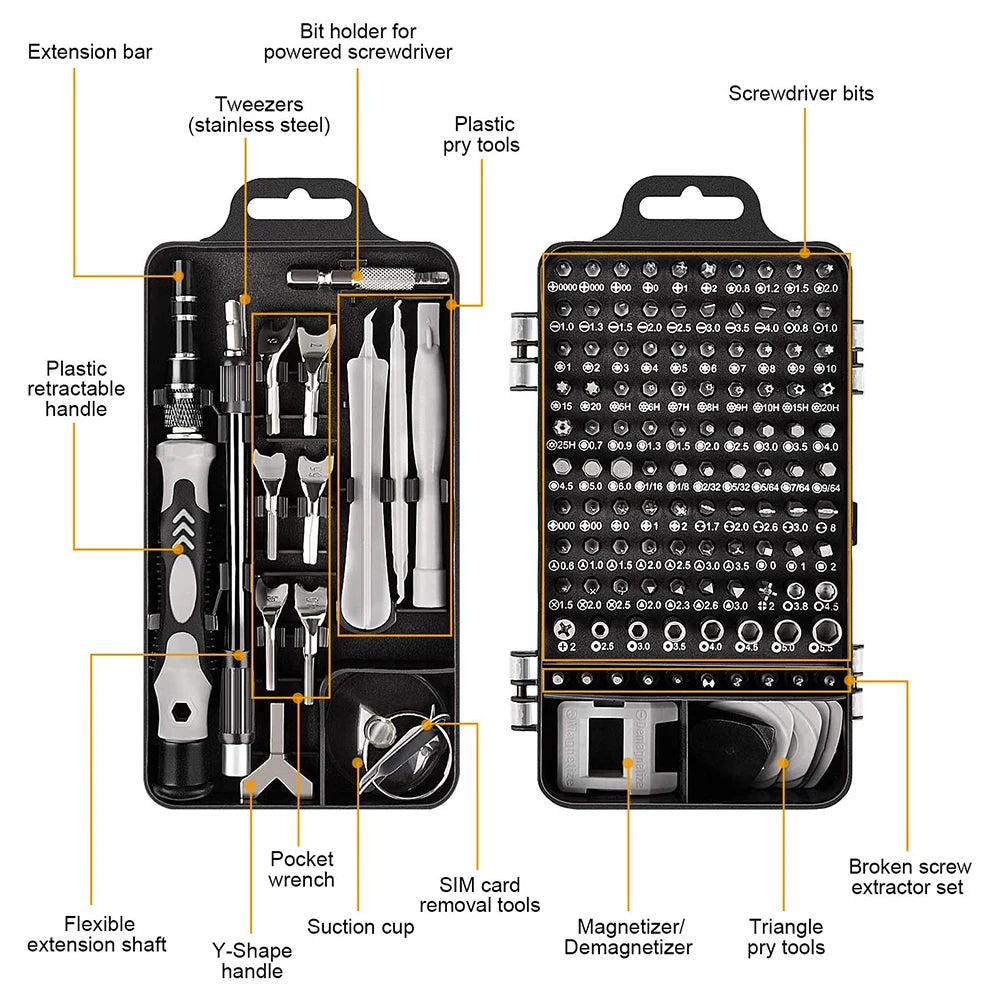 Magnetic Screwdriver Set with Torx and Phillips Bits for Phone and PC Repair