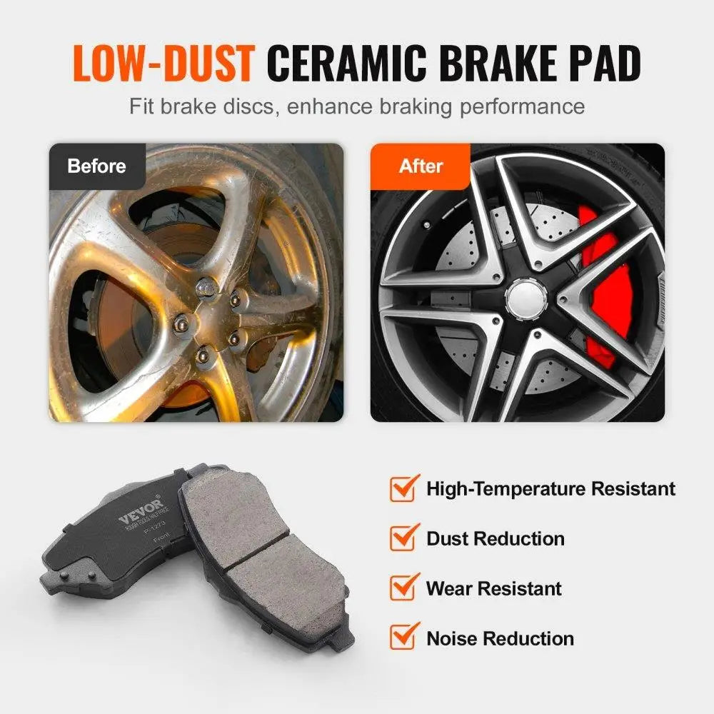 Drilled Slotted Front&Rear Brake Rotors Pads Kit for 07 -2017 Jeep wrangler