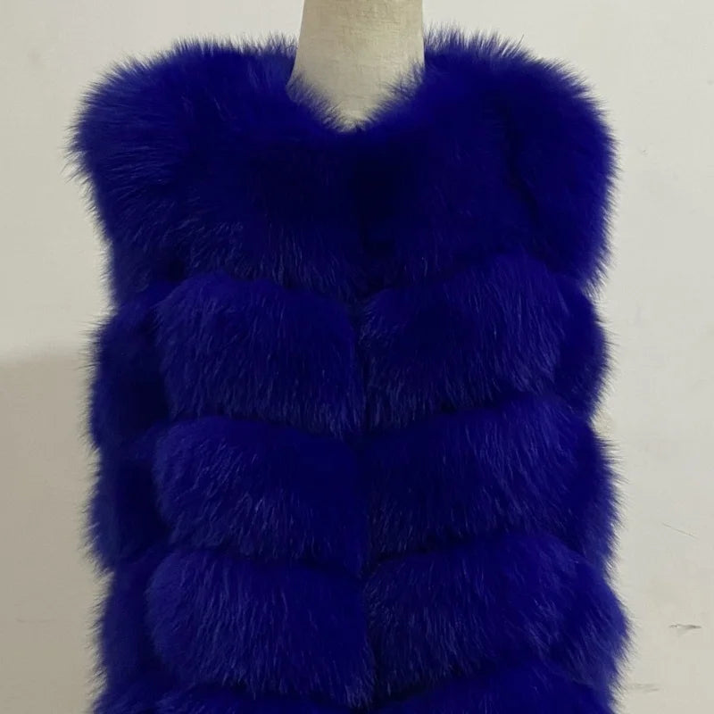 kejinyuan real fox fur raccoon fur vest Women's Natural winter warm sleeveless