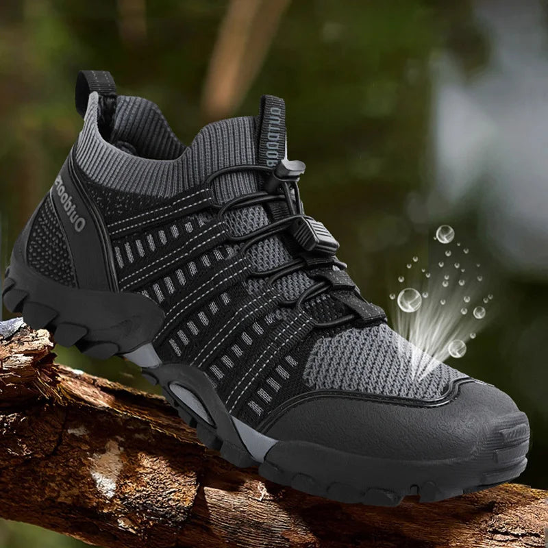 Oulylan Breathable Flying Woven Hiking Sneaker Casual Outdoor Durable Upstream Footwear Men Lightweight Anti-slip Climbing Shoes
