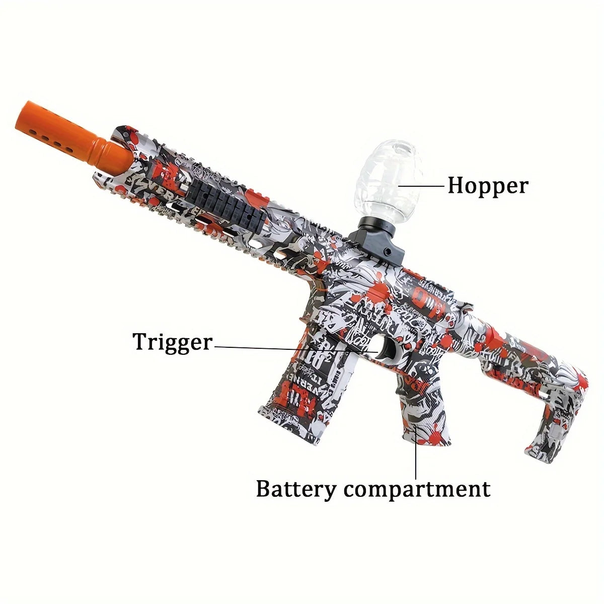 Electric M4 Toy Gel Blater, New Edition, High Speed, Rechargeable Battery And Protective Eyewear, Automatic Outdoor Toys