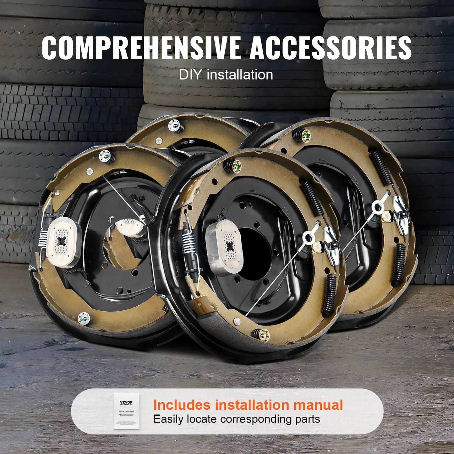 VEVOR Electric Trailer Brake Assembly Kit 12 Inch x 2 Inch for 7000 Pound Axle