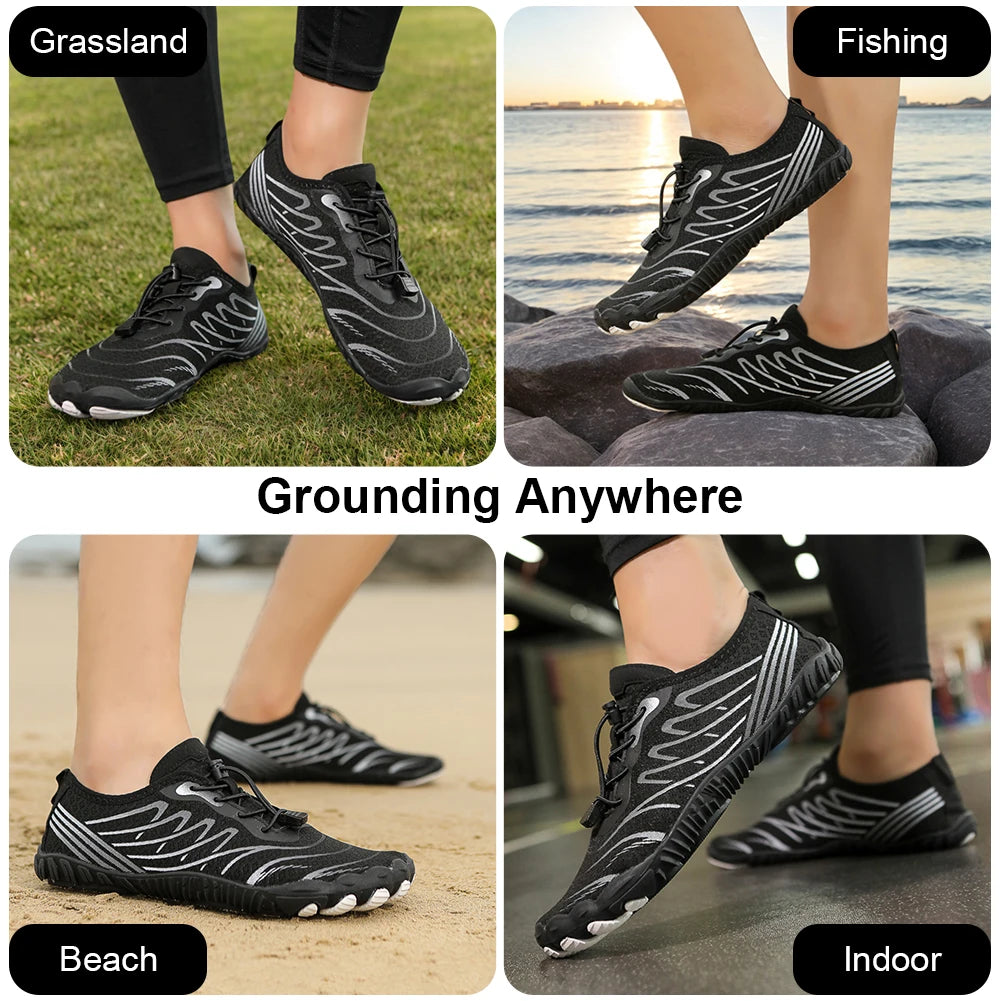 Grounding Shoes with Copper Grounded Footwear Quick-Dry Unisex Water Shoes Flexible Lightweight Barefoot Shoes for Water Sports