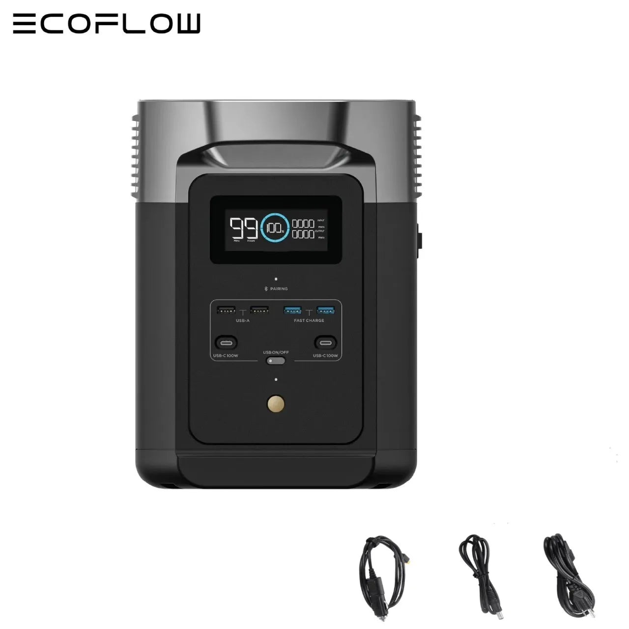 ECOFLOW Portable Power Station DELTA 2, 950Wh LiFePO4 (LFP) Battery, 1800W AC/100W USB-C Output, Solar Generator
