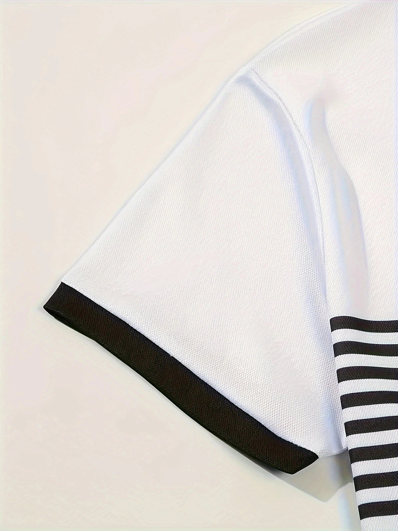 2024 short sleeved summer new item, men's casual polo shirt, V-neck button striped color blocked versatile T-shirt top