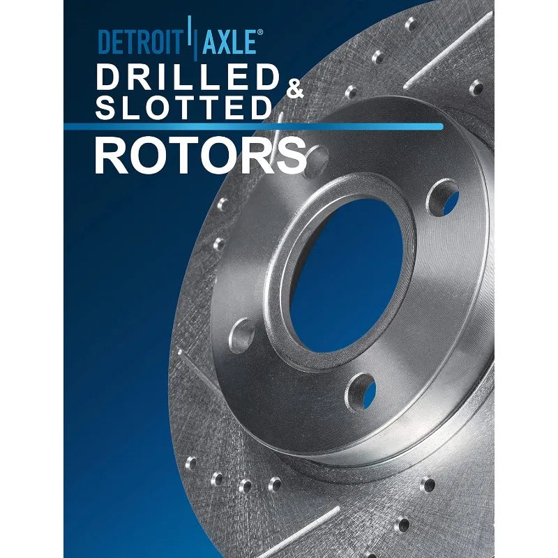 Detroit Axle Front Brake Kit Drilled Slotted Rotors Ceramic Pads for Chevrolet Cobalt