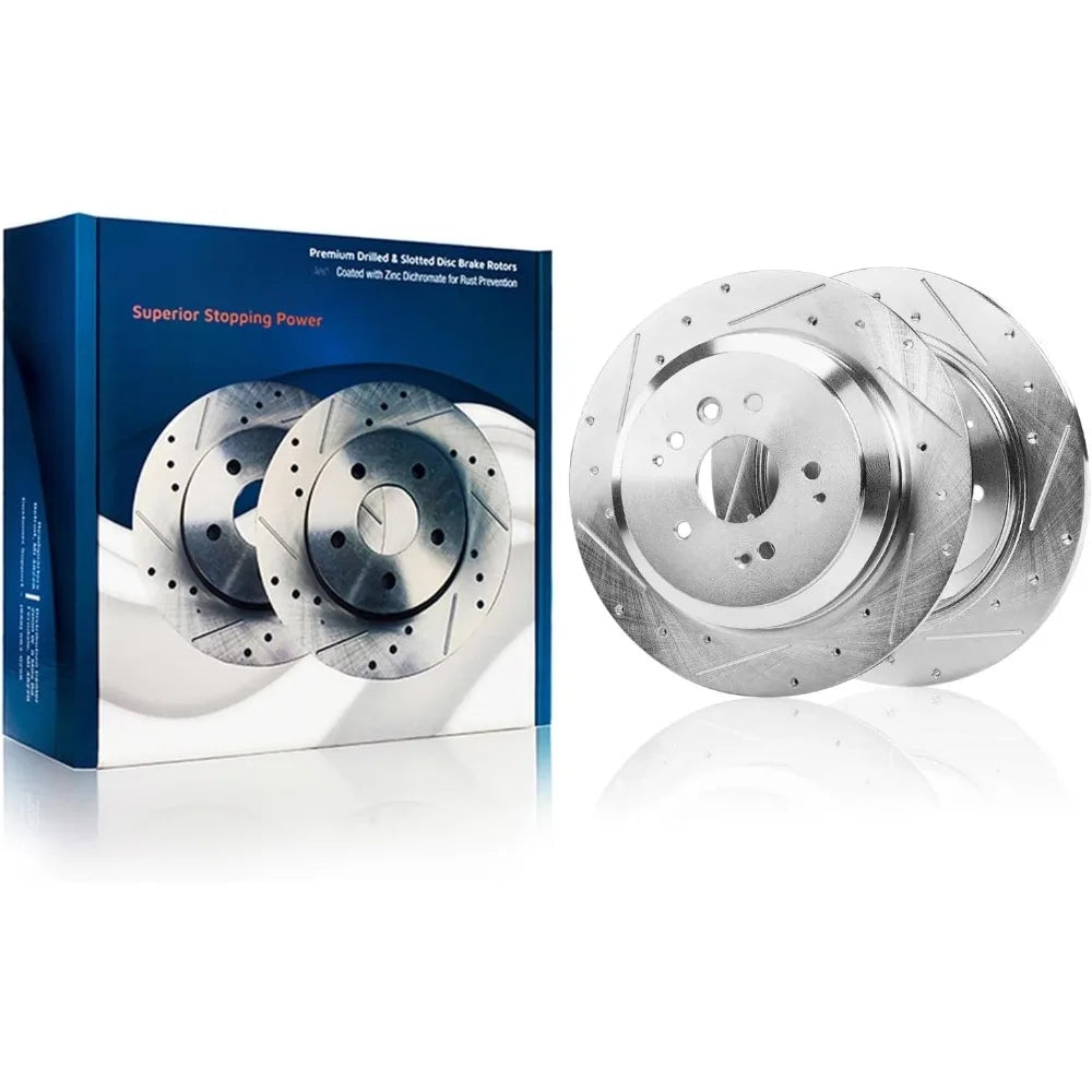 10 Piece Brake Kit for Acura MDX 2014 2015 2016 Drilled Slotted Rotors Pads