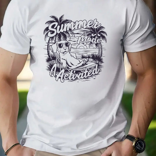 Fashion Print Cotton short-sleeved T-shirt American fashion trendy brand printed bottoming shirt for men and teenagers spring an