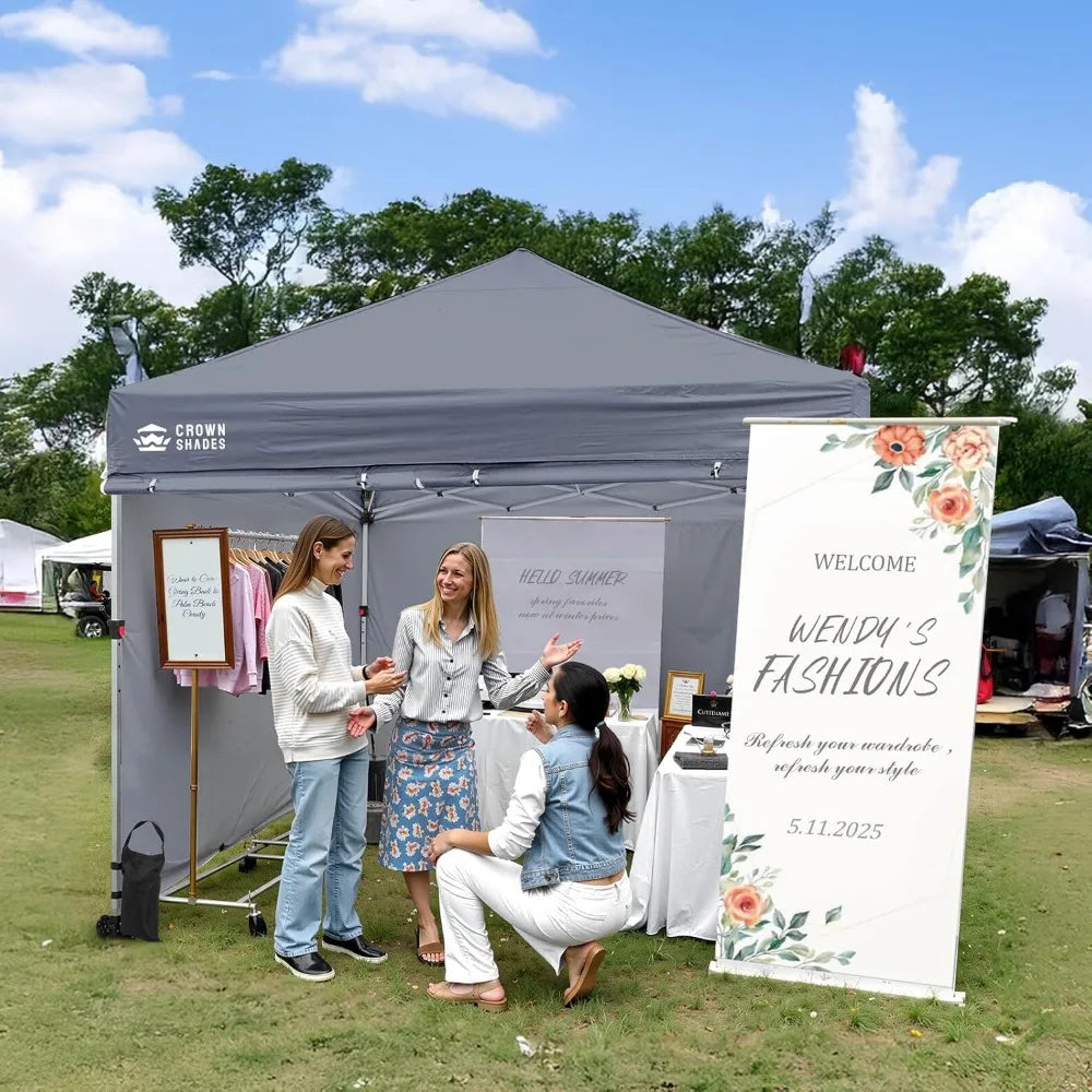 10x10 Pop Up Canopy Tent with Patented Centerlock and 4 Sidewalls for Easy Setup