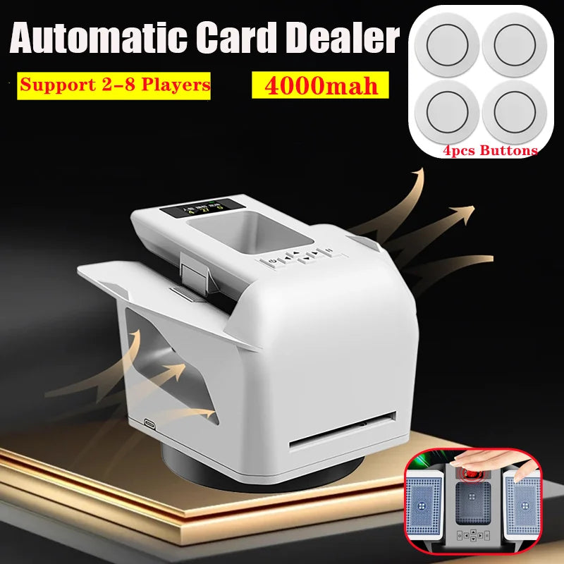 Automatic Card Dealer 2 in1 Shuffle & Deal Touch-Sensitive Dealer 2 Decks 4000mAh for Camping Birthday Parties 8 People Players