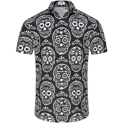 KYKU Mexico Shirt for Men Funny Beach Shirts Hawaiian Button Down Short Sleeve