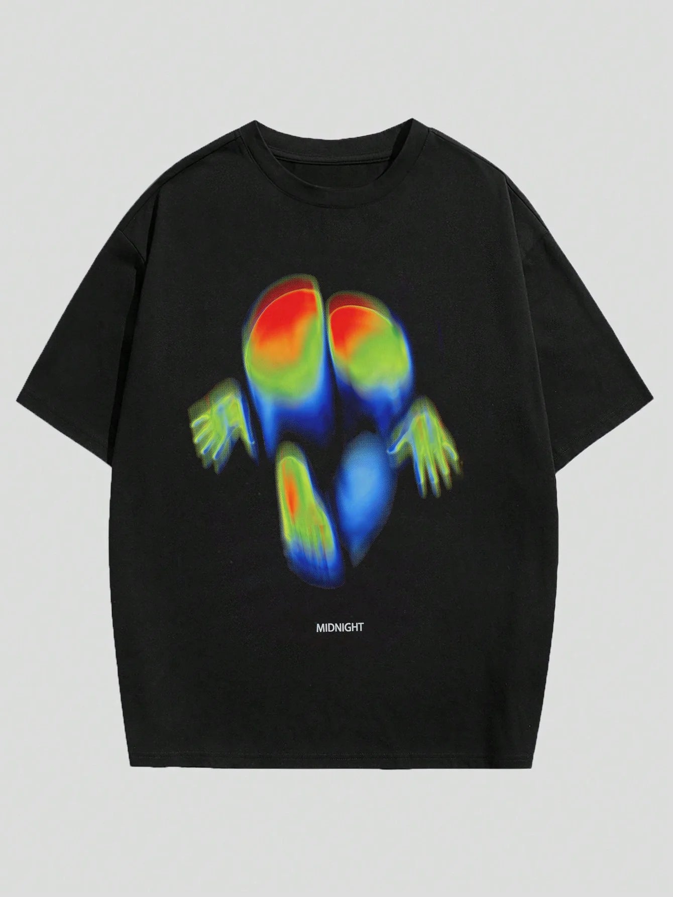 Men's 100% Cotton Casual Abstract Print Crew Neck T-Shirt with Applique - Summer Tee for Men’s Clothing