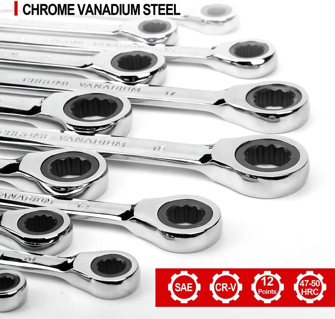 72-Tooth Flexible Ratcheting Wrench Spanner Tool Combination Socket 6mm-32mm