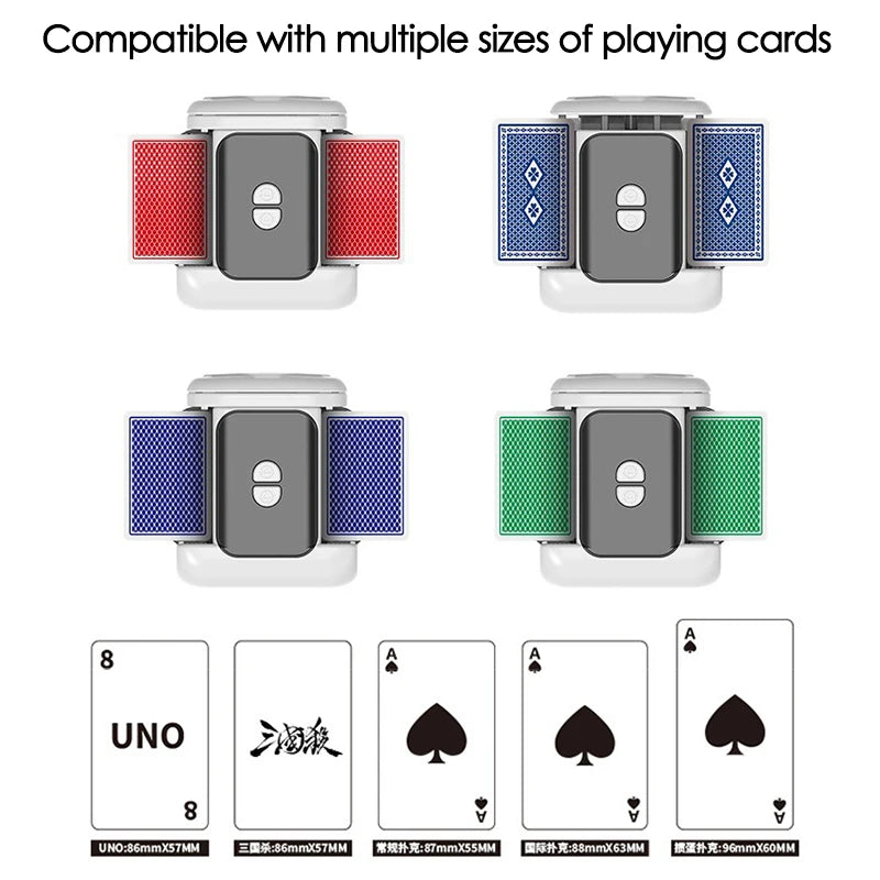 Automatic Card Shuffler 2 Decks Playing Cards Shuffleing Machine Type-C Rechargeable Low Noise Electric Shuffler Poker Device