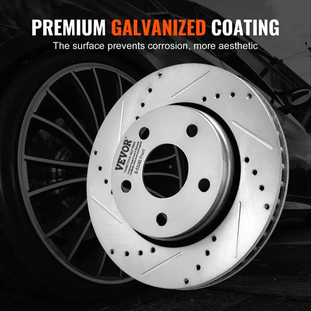 Drilled Slotted Front&Rear Brake Rotors Pads Kit for 07 -2017 Jeep wrangler