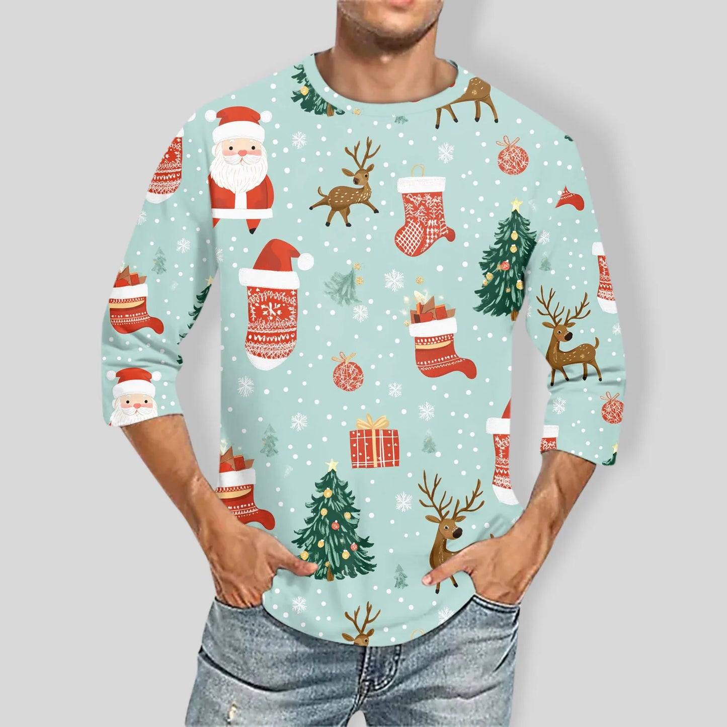 New Fashion Christmas T-shirts Men And Women Short-sleeved T-shirts Casual Santa Claus 3d Printed T-shirts Cartoon Men Clothing