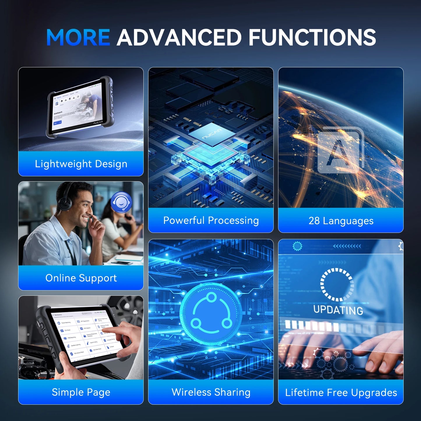 MUCAR 892BT OBD2 Scanner Bi-Directional Diagnostic Tool with Free Lifetime Updates