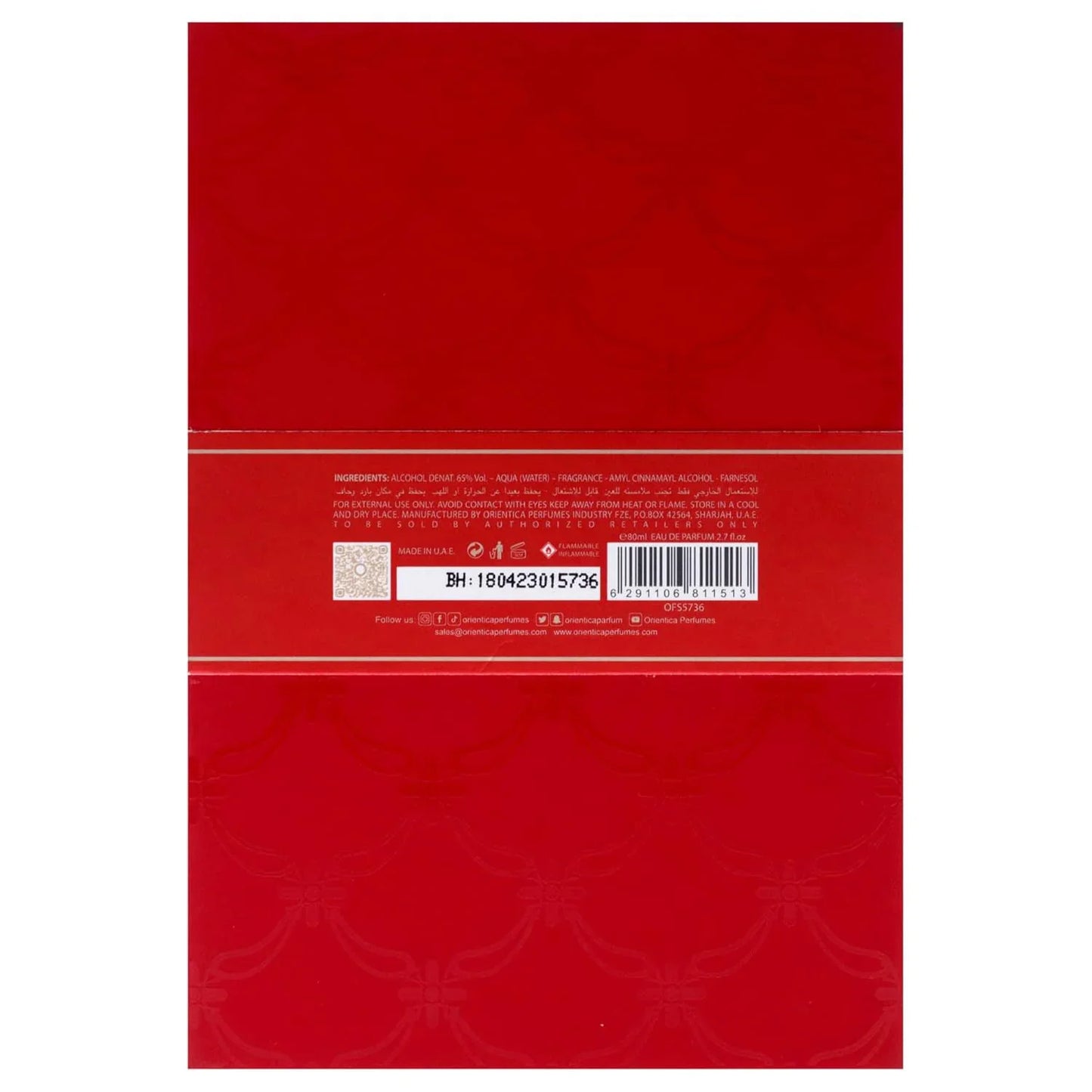 Orientica Amber Rouge 80ml Eau de Parfum Spray | Luxurious Unisex Fragrance with Amber and Seaweed