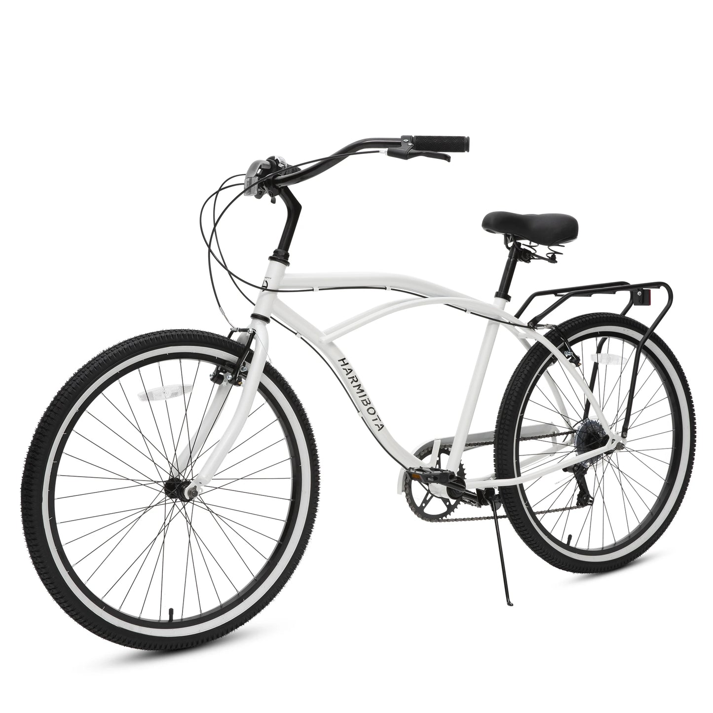 26 inch 7 speed beach bike, steel frame, upright comfortable seat, U-brake, multi-function rear rack, , unisex