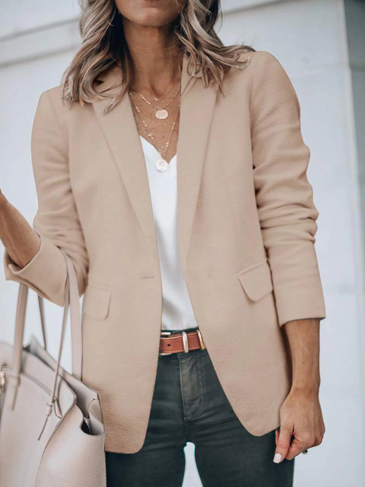 Womens Casual Blazers Open Front Long Sleeve Work Office Suit Jackets Blazer Stylish Slim Coat Lightweight Suit