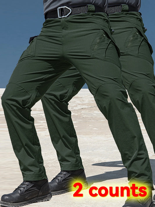 2PCS Tactical Cargo Pants Men Cotton Overalls Outdoor Work Trousers Big Size Hombre Clothing Camo Hiking Pants Multiple pockets