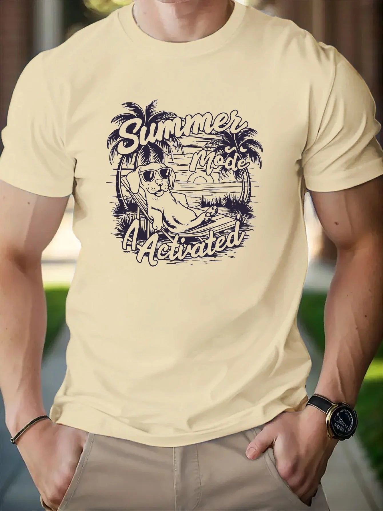 Fashion Print Cotton short-sleeved T-shirt American fashion trendy brand printed bottoming shirt for men and teenagers spring an