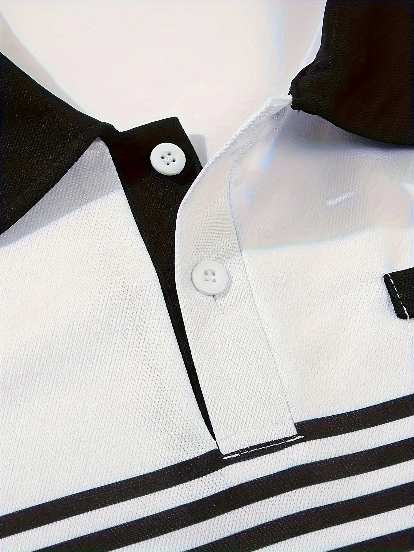 2024 short sleeved summer new item, men's casual polo shirt, V-neck button striped color blocked versatile T-shirt top