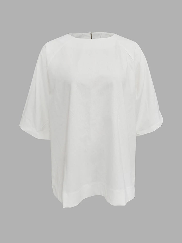 Women Summer Fashion Solid Color Round-Neck Linen T-Shirts Simple Half Sleeves Loose Casual Going Out Tops 2025 New