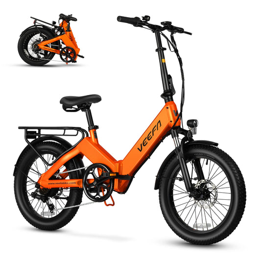 VEEFA F1 Electric Bike for Adults Peak 750W Motor E Bike 48V Removable Battery, Folding Ebike 20MPH 60+ Miles Range E-bike
