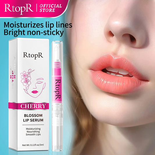 RtopR Cherry Blossom Moisturizing Lip Gloss Fades Lip Fine Lines Essence Lip Mask Chapped Peeling Repair Beauty Care Cosmetics