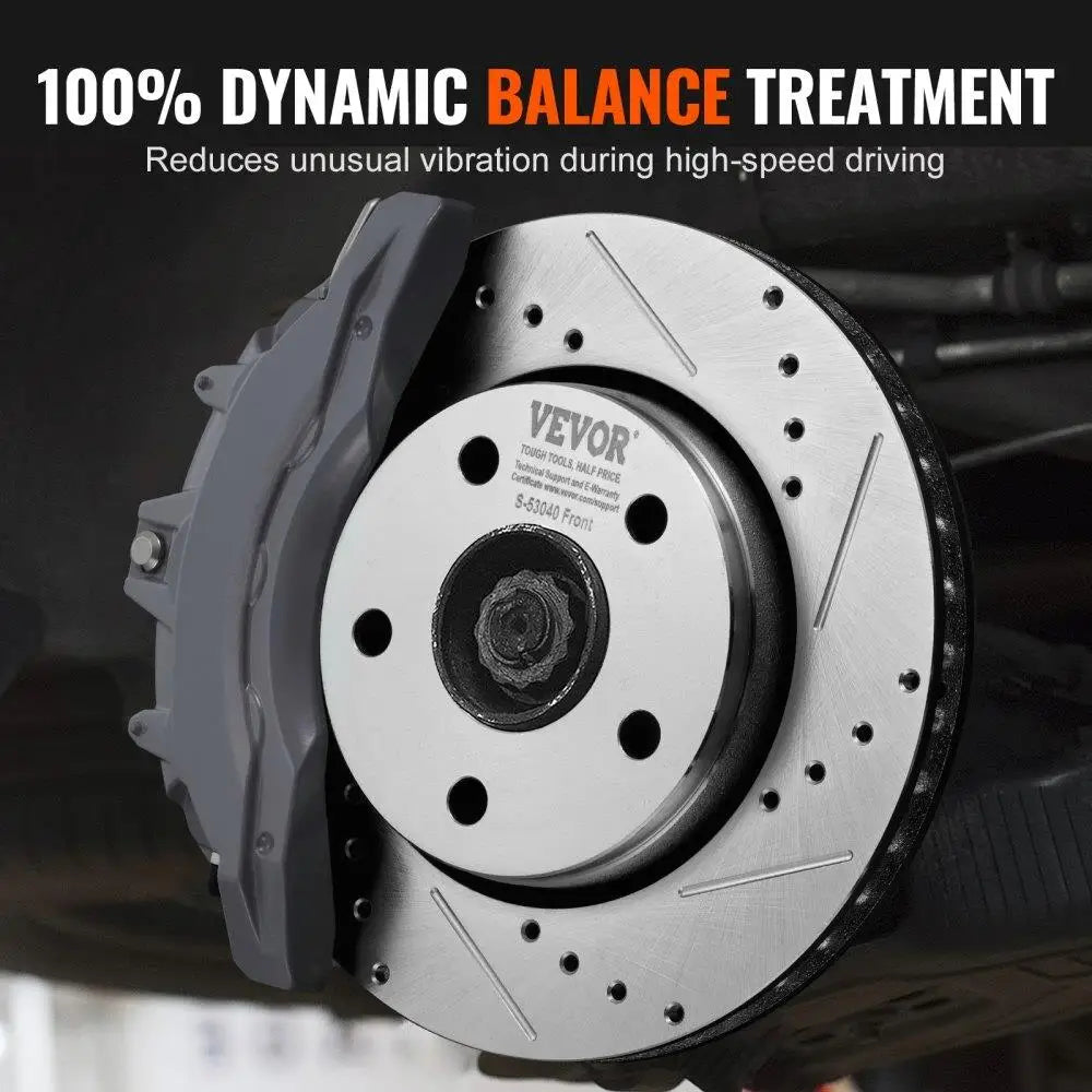 Drilled Slotted Front&Rear Brake Rotors Pads Kit for 07 -2017 Jeep wrangler