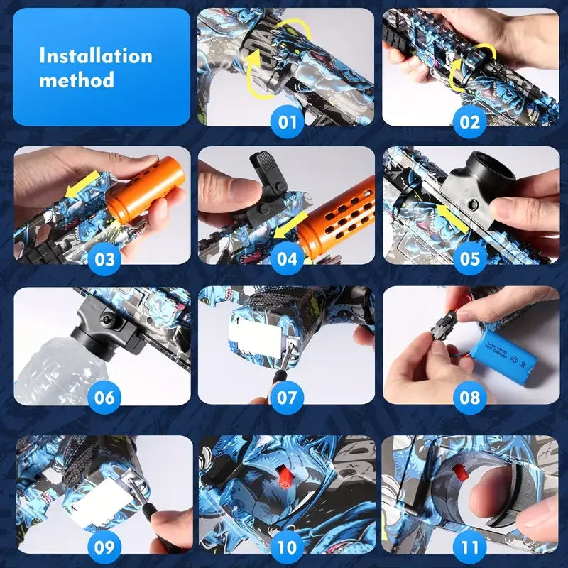 Electric M4 Toy Gel Blater, New Edition, High Speed, Rechargeable Battery And Protective Eyewear, Automatic Outdoor Toys