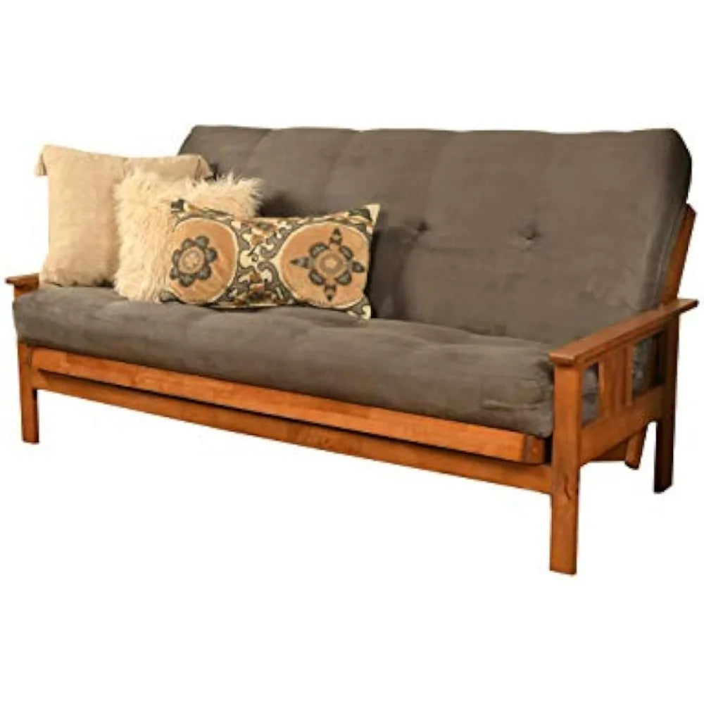 Kodiak Furniture Monterey Futon Set, No Drawers, with Barbados Base and Suede Grey Mattress