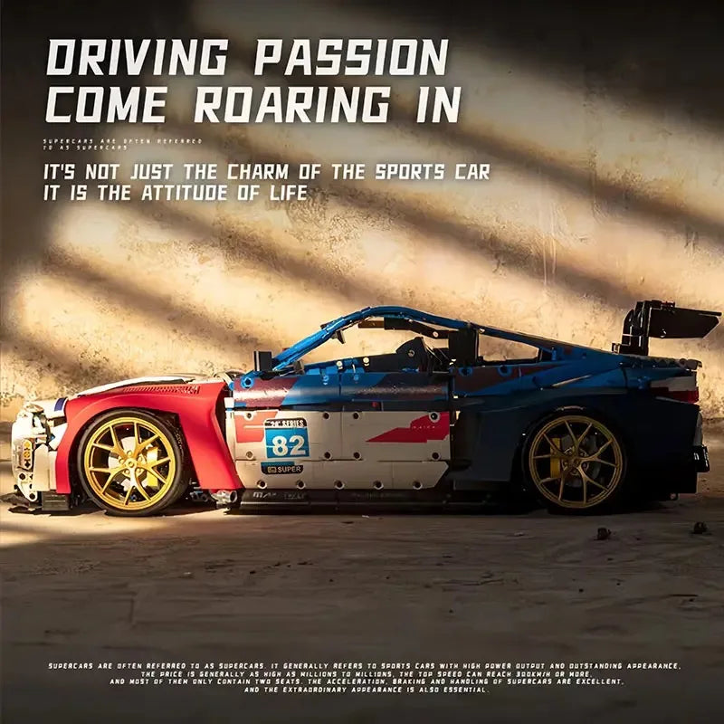 4556PCS City Technical M4 Poweful Sport Car Building Blocks MOC JD040 High-Tech Racing Sports Car M4 Model Toys Gift for Kids