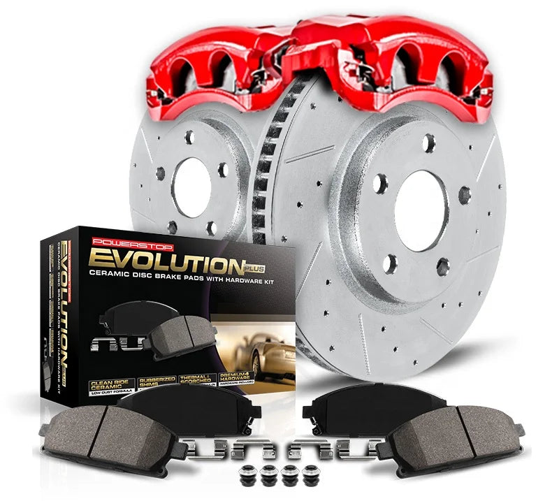 Pajero Brake Caliper Kit Front Drilled and Slotted Disc Rotor Brake Kit Coated Caliper Hardware Kits for HONDA