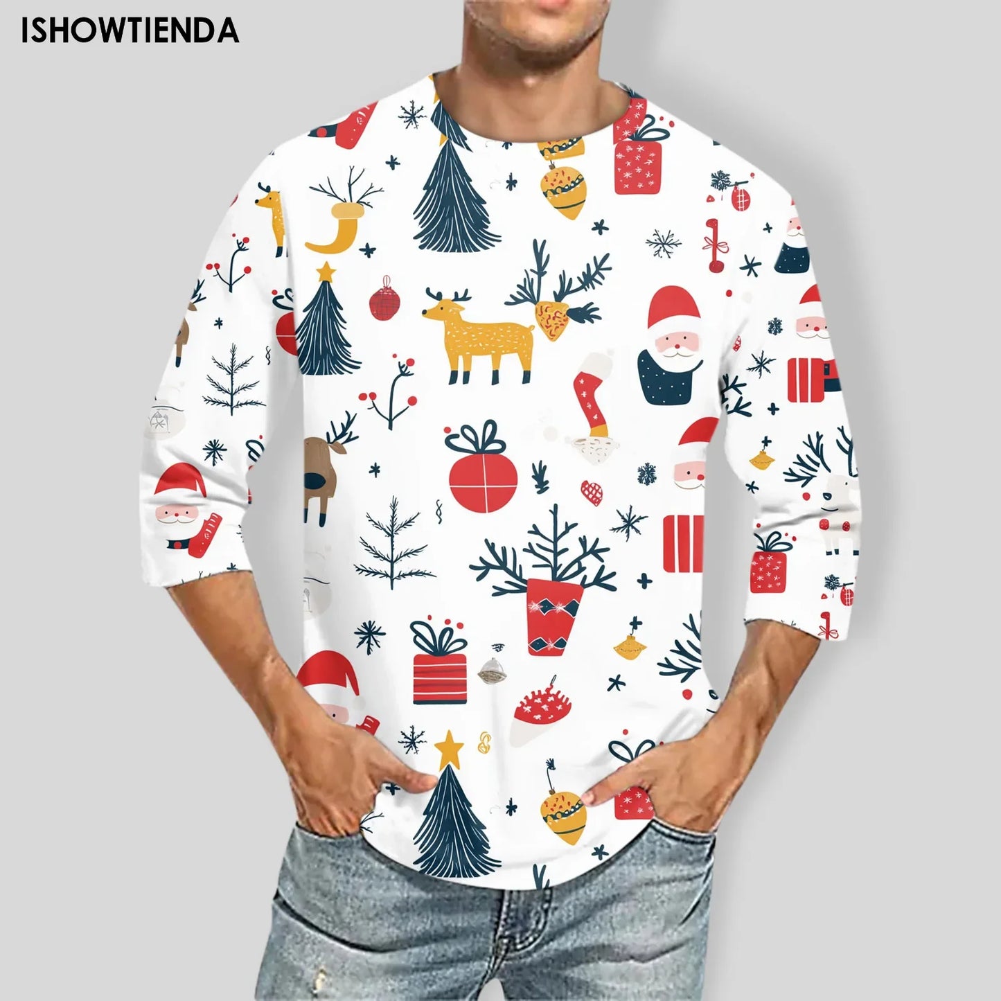 New Fashion Christmas T-shirts Men And Women Short-sleeved T-shirts Casual Santa Claus 3d Printed T-shirts Cartoon Men Clothing