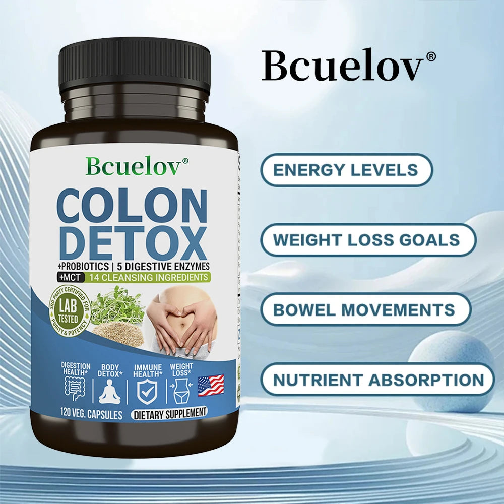Colon Cleanser Detox Supplements - Bowel Cleansing & Probiotics - Natural Digestion, Constipation & Bowel Relief, Bowel Health