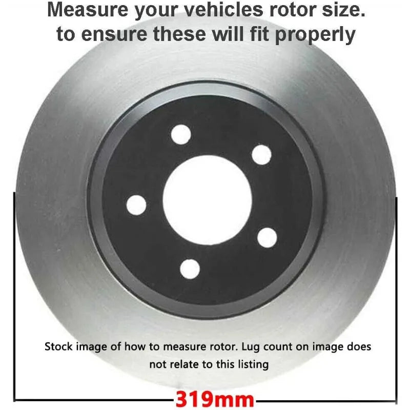 Detroit Axle - Front Brake Kit for 6-Lug Drilled & Slotted Brake Rotors and Ceramic Brakes Pads Replacement: 12.56" inch Rotor